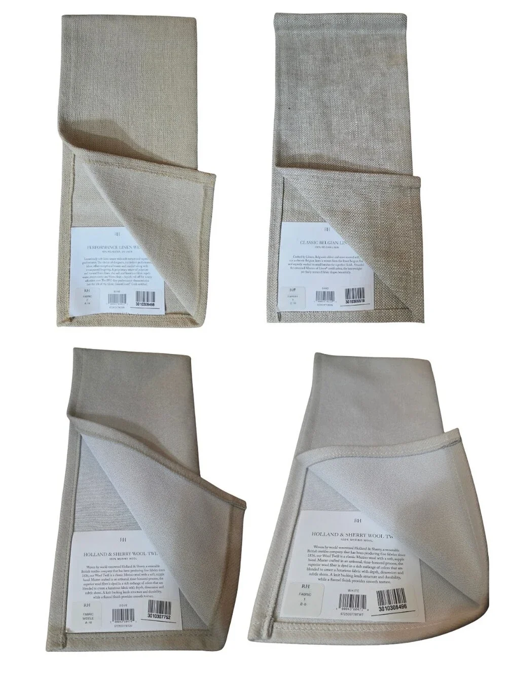 Restoration Hardware 21 Fabric Swatches Bundle 14.5